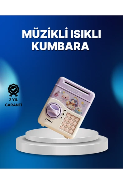 SAYARMARKT Mor Otomatik Para Girişli Elektronik Şifreli Kumbara ürün görseli 1