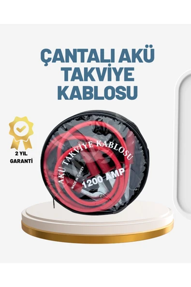SAYARMARKT 1200A Güçlü Akü Takviye Kablosu 2m Büyük Maşalı Acil Yardım ürün görseli 1