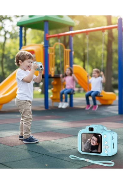 SAYARMARKT Mavi HD Mini Kamera Video Fotoğraf Çekimli Şarj Edilebilir Bataryalı Hafıza Kart Destekli ürün görseli 1