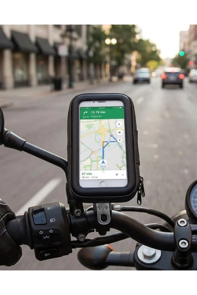 SAYARMARKT Su Geçirmez Motosiklet Bisiklet Telefon Tutucu 360 Derece Döner Gidon Telefon Standı ürün görseli 1
