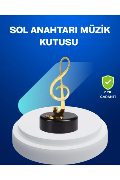 SAYARMARKT Sol Anahtarı Figürlü Dönen Müzik Kutusu Altın Renk Dekoratif ürün görseli 1