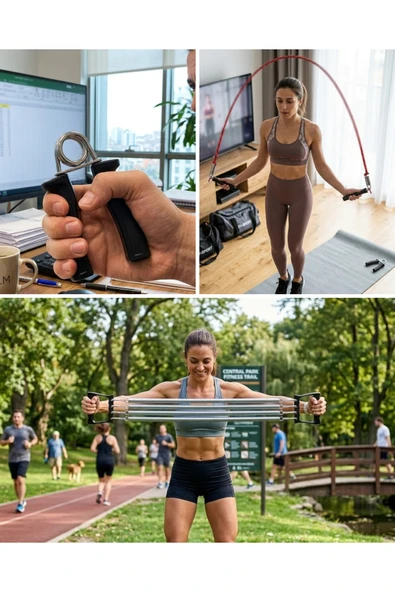 SAYARMARKT Ev Fitness Seti Kardiyo ve Kas Geliştirme Egzersiz Seti ürün görseli 1