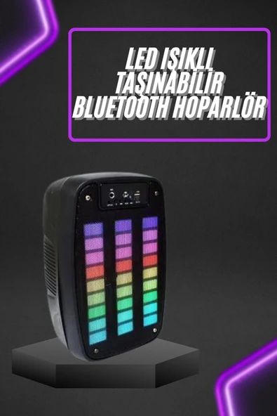 SAYARMARKT Taşınabilir 6.5 inç LED Bluetooth Kareoke Hoparlör RGB Işıklı Radyolu ürün görseli 1
