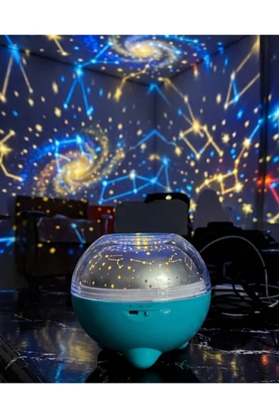 SAYARMARKT Çok Renkli LED Yıldız Projektör Gece Lambası Bluetooth Müzik Çalar ve Kumandalı Kontrol ürün görseli 1