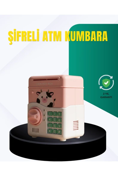 SAYARMARKT Pembe Şifreli Eğitici ATM Kasa Çocuk Kumbarası ürün görseli 1