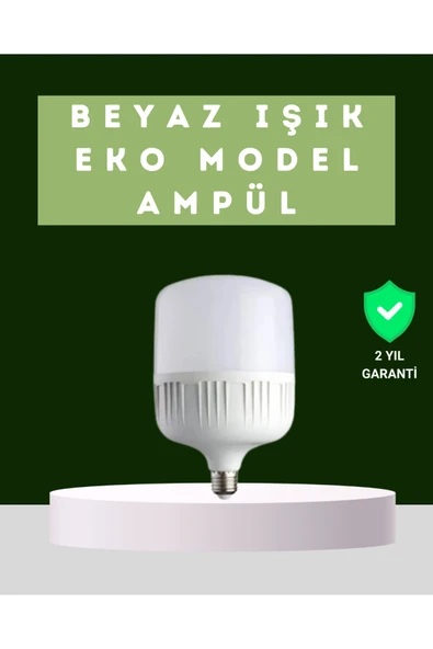 SAYARMARKT Şarjlı LED Torch Ampul 30 Watt Beyaz Işık Enerji Tasarruflu ürün görseli 1