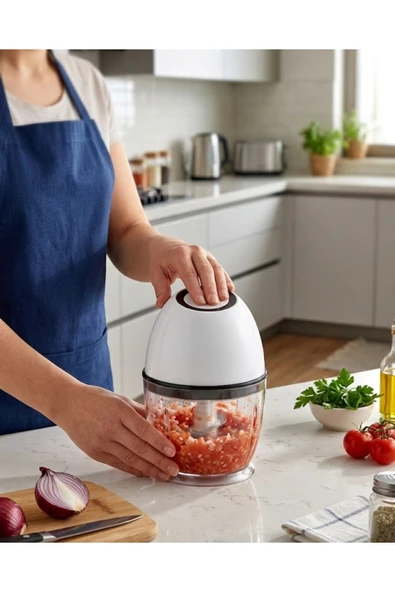 SAYARMARKT Şarjlı Mutfak Doğrayıcı 450 ML Sebze ve Sarımsak Doğrayıcı ürün görseli 1