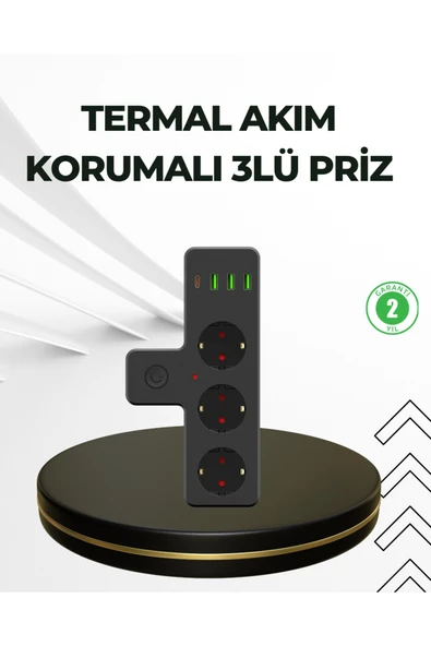 SAYARMARKT Masa Üstü Çoklu Priz USB ve Type-C Çıkışlı Güç Dağıtıcı ürün görseli 1