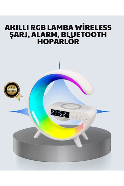 SAYARMARKT Başucu İçin Tasarlanmış Kablosuz Şarjlı Gece Lambası ve Bluetooth Ses Sistemi ürün görseli 1
