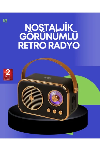 SAYARMARKT Klasik Retro Radyo – Bluetooth Destekli, FM Özellikli Şarjlı Hoparlör ürün görseli 1