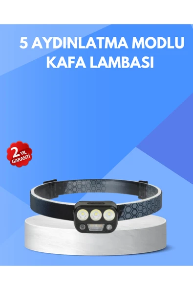 SAYARMARKT 300 Lümen Sensörlü LED Kafa Lambası USB Şarjlı SOS Modlu ürün görseli 1