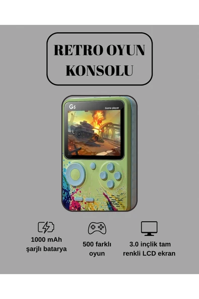 SAYARMARKT G5 Game Box Retro Mini Oyun Konsolu – 500 Dahili Oyun ürün görseli 1