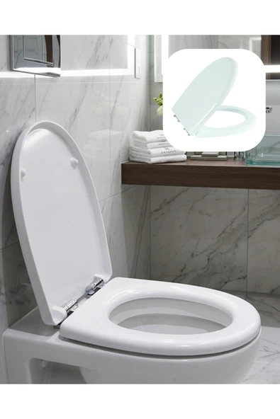 SAYARMARKT Universal Klozet Kapak Seti Kaydırmaz Alt Yüzey Kolay Temizlik Banyo Aksesuarı ürün görseli 1