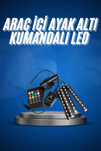 SAYARMARKT Kumandalı Araç İçi 12’li Şerit LED ürün görseli 1