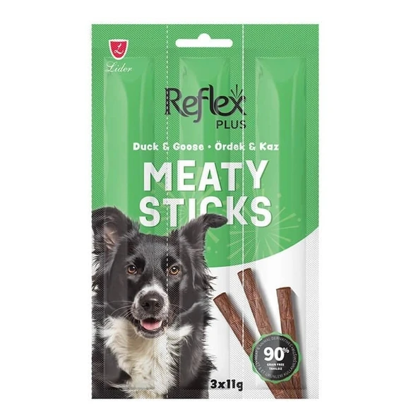 Reflex Plus Meaty Sticks Ördekli ve Kaz Etli 3x11 gr Köpek Ödül Çubuğu ürün görseli 1