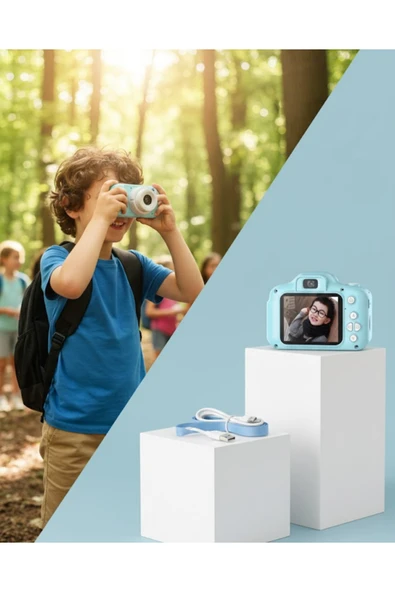 SAYARMARKT Mavi Mini HD Video Kamera Fotoğraf Çekimli Şarj Edilebilir Bataryalı Dijital Kayıt Cihazı ürün görseli 1