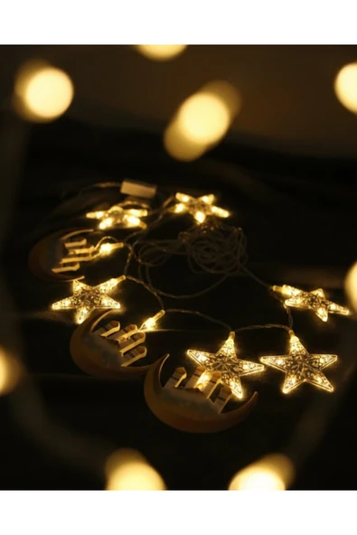 SAYARMARKT Ramazan Hilal ve Yıldız LED Işık 3 Metre Enerji Tasarruflu A++ ürün görseli 1