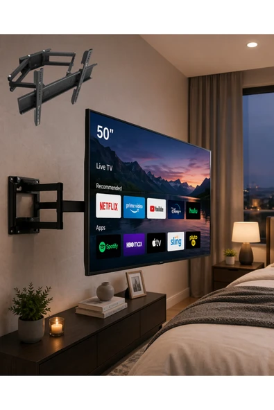 SAYARMARKT 32 55 İnç TV Askı Aparatı Hareketli Duvar Askısı Döner Televizyon Tutucu ürün görseli 1
