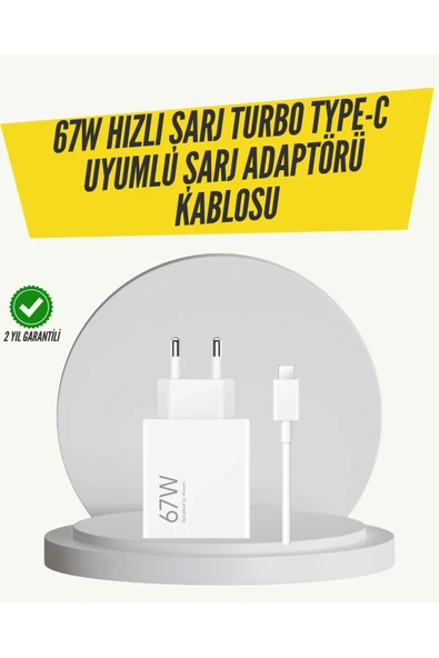 SAYARMARKT Kullanışlı 67W Turbo Hızlı Şarj Adaptörü ve Type-C Kablo Güvenli Şarj Teknolojisi ürün görseli 1