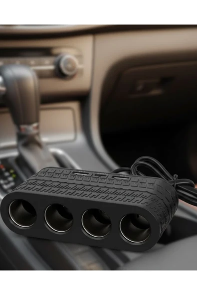 SAYARMARKT 4 Çakmak Girişli Araç Çoklayıcı Type C ve USB Destekli Güvenli Güç Dağıtıcı ürün görseli 1