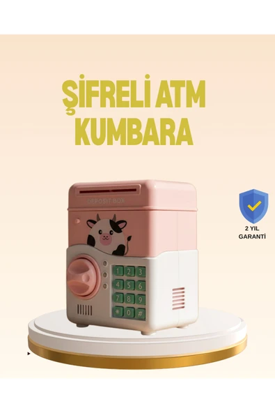 SAYARMARKT Çocuklar İçin Pembe ATM Görünümlü Elektronik Kumbara ürün görseli 1