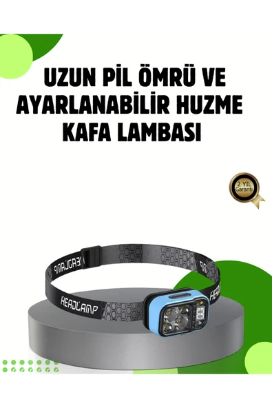 SAYARMARKT 53 Modlu Süper Parlak LED Kafa Lambası Type C Şarjlı Güç Göstergeli ürün görseli 1