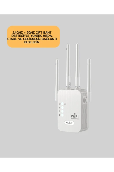 SAYARMARKT WPS Destekli 2.4GHz + 5GHz WiFi Sinyal Güçlendirici - Yüksek Hızlı Kablosuz Ağ Çözümü ürün görseli 1