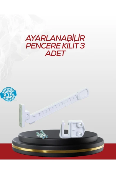 SAYARMARKT İçe Açılan Camlar İçin Emniyet Kilidi Seti 3’lü ürün görseli 1