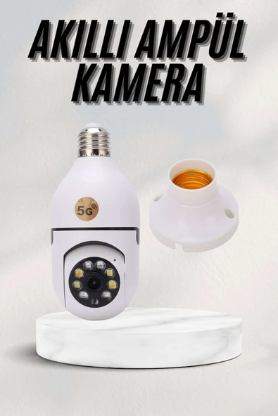 SAYARMARKT Akıllı Kamera Wifi Kamera Duylu Ampul Görünümlü 360 Derece Dönebilen Ev Kamerası ürün görseli 1