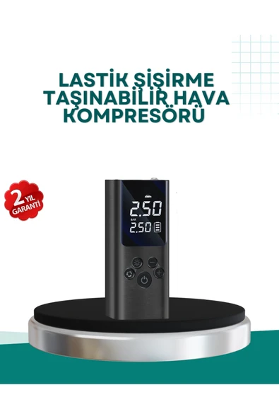 SAYARMARKT LED Işıklı Dijital Hava Pompası Araba ve Bisiklet Uyumlu Taşınabilir Kompresör ürün görseli 1