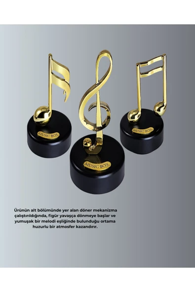 SAYARMARKT Altın Sol Anahtarı Müzik Kutusu - Dönen Figürlü Estetik Dekor Ürünü ürün görseli 1