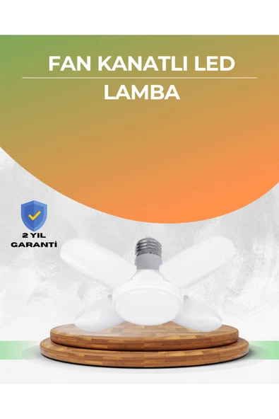 SAYARMARKT Tasarruflu Pervane LED Ampül 4 Kollu 60 Watt Geniş Alan Aydınlatma ürün görseli 1