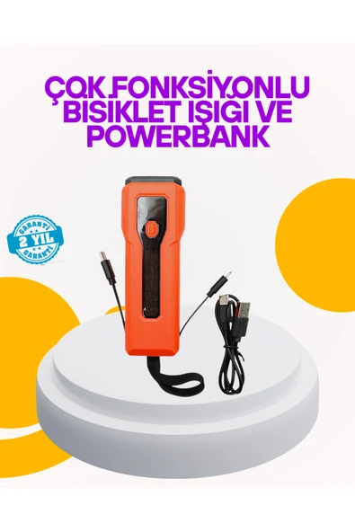 SAYARMARKT Su Geçirmez Bisiklet Işığı 5000 mAh Powerbankli Ön Far ürün görseli 1