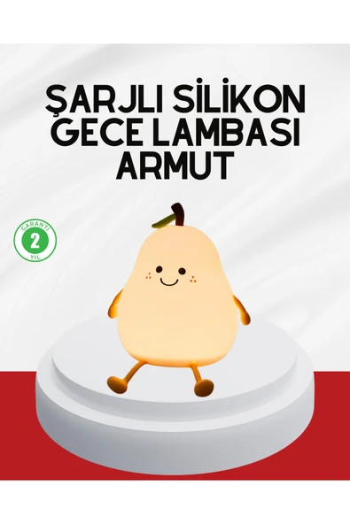 SAYARMARKT USB Şarjlı Armut Gece Lambası Dokunmatik Renk Değişimli ürün görseli 1