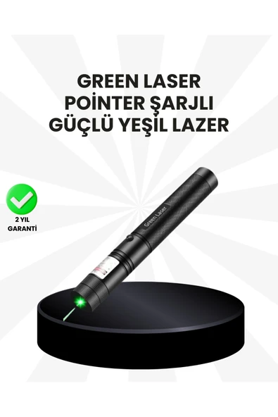 SAYARMARKT Yüksek Güçlü Yeşil Lazer kalemi 5000mW Şarjlı ürün görseli 1