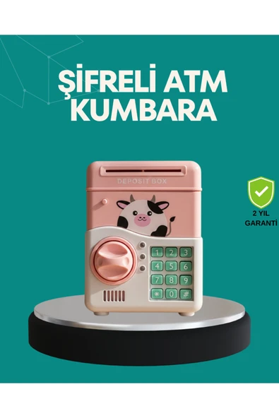 SAYARMARKT Pembe ATM Kasa Görünümlü Elektronik Şifreli Çocuk Kumbarası ürün görseli 1