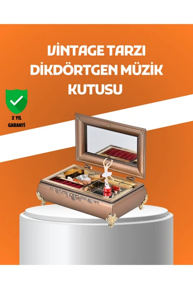 SAYARMARKT Müzikli Balerin Figürlü Takı Kutusu Piyano Desenli Dekoratif ürün görseli 1