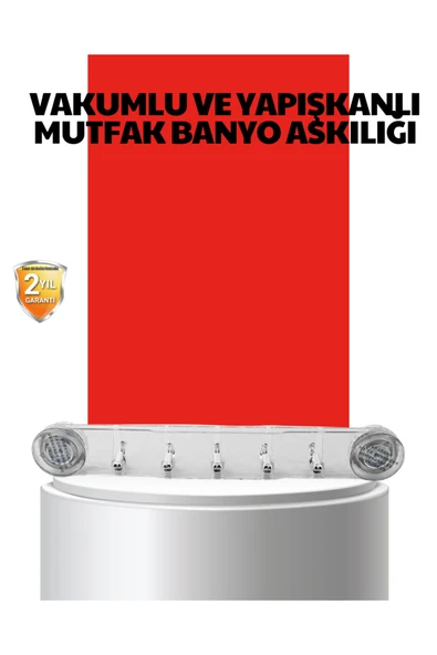 SAYARMARKT Vakumlu ve Yapışkanlı Mutfak Banyo Askılığı 5 Bölmeli Pratik Düzenleyici ürün görseli 1