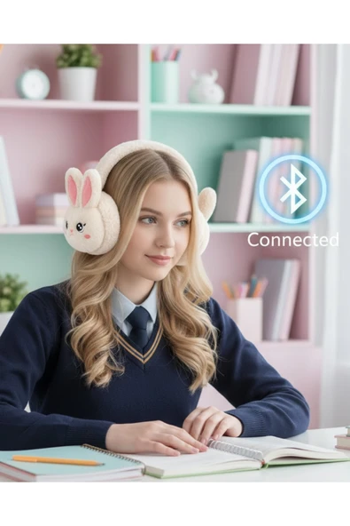 SAYARMARKT Kablosuz Tavşan Tasarımlı Bluetooth Kulaklık TF Kart Destekli ürün görseli 1