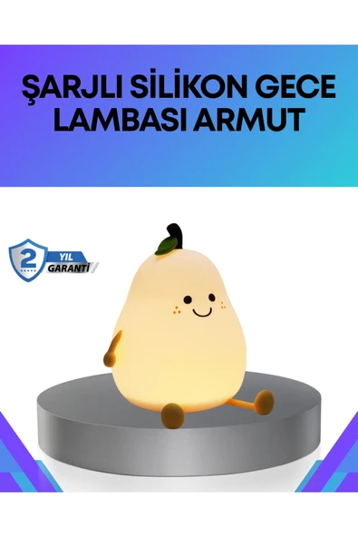 SAYARMARKT Modern Armut Gece Lambası Kablosuz Şarjlı LED Aydınlatma ürün görseli 1