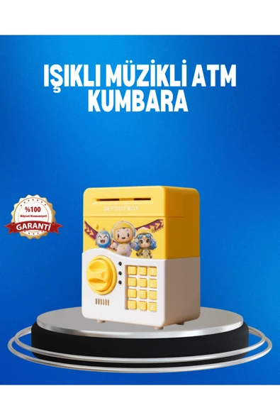 SAYARMARKT Çocuklar İçin Sarı Elektronik Şifreli Para Biriktirme Kumbarası ürün görseli 1