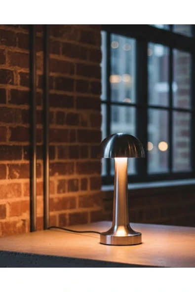SAYARMARKT Modern Mantar Masa Lambası Dokunmatik 3 Işık Modlu Şarjlı Kablosuz LED ürün görseli 1