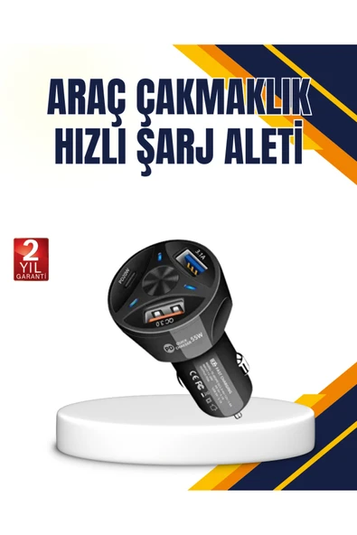 SAYARMARKT Polygold Quick Charger 55W Araç Şarj Cihazı PD USB C Destekli ürün görseli 1
