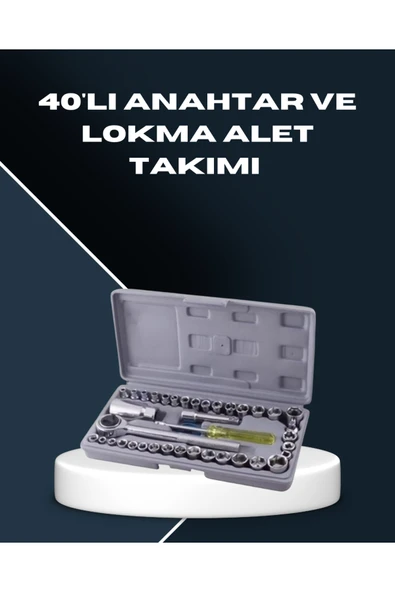SAYARMARKT Dayanıklı Karbon Çelik 40 Parça Lokma ve Cırcır Anahtar Seti ürün görseli 1