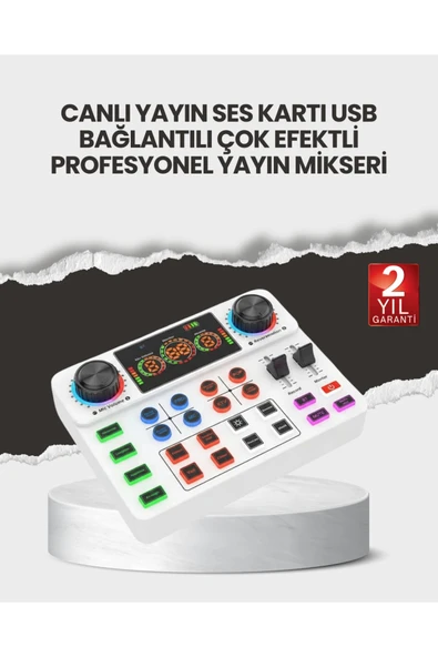 SAYARMARKT Çok Efektli Canlı Yayın Ses Mikseri USB ve Kablosuz Uyumlu ürün görseli 1
