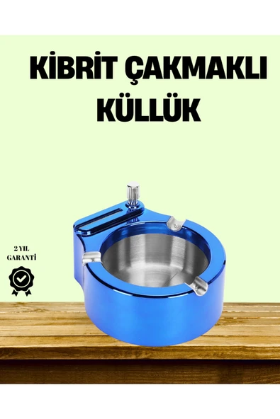 SAYARMARKT Çakmaklı Küllük Paslanmaz Çelik Şık Masa Aksesuarı ürün görseli 1