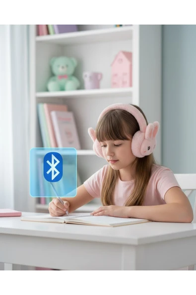 SAYARMARKT Şarjlı Tavşan Tasarımlı Kablosuz Bluetooth Kulaklık Stereo Ses ve Hafıza Kart Destekli ürün görseli 1