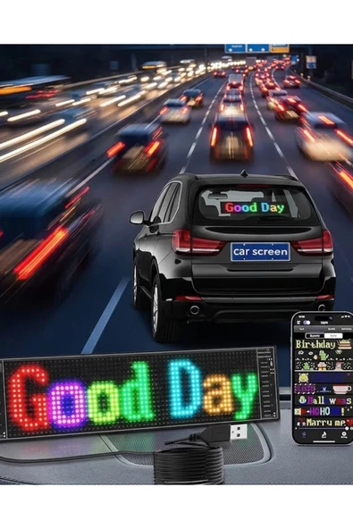 SAYARMARKT RGB LED Yazı Paneli Telefon Kontrollü Kayan Yazı Animasyonlu Ekran ürün görseli 1
