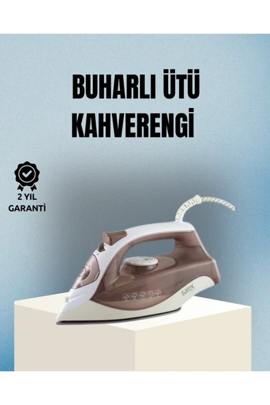 SAYARMARKT 2200 Watt Buharlı Ütü Kahverengi Seramik Taban Şok Buharlı ürün görseli 1