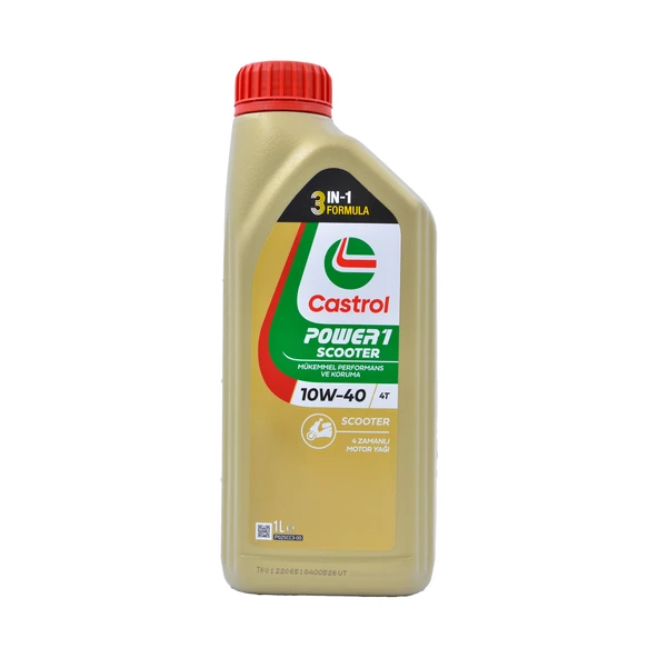 Castrol Power 1 Scooter 10W/40 4T 1 lt Motosiklet Yağı ürün görseli 1